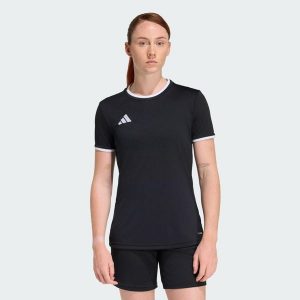 Koszulka Entrada26. Białe bluzki ADIDAS, bez wzorów, sportowe, bez kołnierzyka, bez ramiączek. Za 79,95 zł.