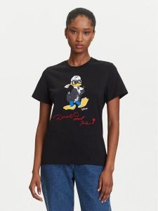 KARL LAGERFELD T-Shirt A3W17090 Czarny Regular Fit. Czarne t-shirty KARL LAGERFELD, s, bez wzorów, z bawełny, bez kołnierzyka, bez ramiączek. Za 269,99 zł.