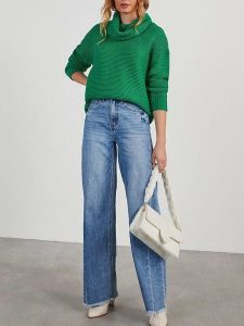 Milan Kiss Sweter w kolorze zielonym rozmiar: M. Zielone swetry oversize Milan Kiss, m, bez wzorów, bez ramiączek. Za 208,83 zł.