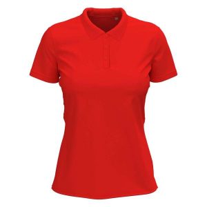 Damska Koszulka Polo Ze Stretchem. Czerwone bluzki STEDMAN, bez wzorów, bez kołnierzyka, bez ramiączek. Za 106,99 zł.
