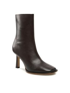 Gino Rossi Botki 105272 Brązowy. Brązowe botki Gino Rossi, bez wzorów, ze skóry, bez obcasa, na szpilce, bez zapięcia. Za 268,99 zł.