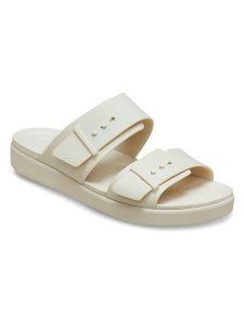 Crocs Klapki w kolorze kremowym rozmiar: 36/37. Brązowe klapki Crocs, bez wzorów, z otwartym noskiem, bez obcasa. Za 179,95 zł.