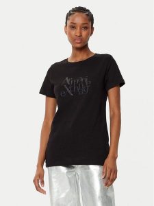 Armani Exchange T-Shirt XW000109 AF10359 UC001 Czarny Regular Fit. Czarne t-shirty Armani Exchange, l, bez wzorów, z bawełny, bez kołnierzyka, bez ramiączek. Za 179,99 zł.