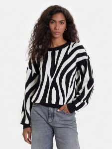 Vero Moda Sweter Siljeanimal 10330808 Biały Regular Fit. Białe swetry klasyczne Vero Moda, xl, z wiskozy, bez kołnierzyka. Za 179,99 zł.