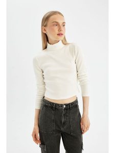 DeFacto Koszulka w kolorze białym rozmiar: XS. Białe bluzki DeFacto, xs, bez wzorów, bez kołnierzyka, bez ramiączek. Za 86,99 zł.