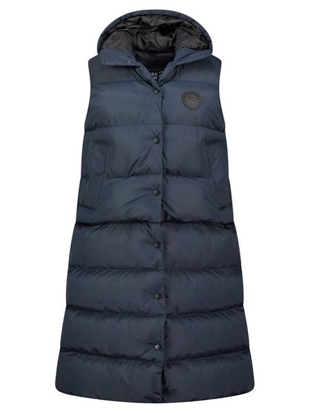 Geographical Norway Kamizelka pikowana "Villian" w kolorze granatowym rozmiar: M. Niebieskie kamizelki Geographical Norway, m, bez wzorów, bez kołnierzyka, bez ramiączek, bez kaptura. Za 192,79 zł.