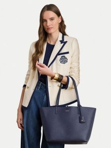LAUREN RALPH LAUREN Torebka 431795329077 Granatowy. Niebieskie shopper bag Lauren Ralph Lauren, bez wzorów, ze skóry, bez dodatków. Za 744,99 zł.