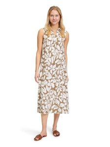 Vera Mont Sukienka w kolorze biało-jasnobrązowym rozmiar: 42. Białe sukienki Vera Mont, bez wzorów, bez kołnierzyka, bez ramiączek, midi. Za 217,99 zł.