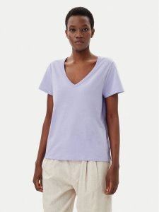 Gap T-Shirt 723631-00 Fioletowy Regular Fit. Fioletowe t-shirty GAP, xs, bez wzorów, z bawełny, bez kołnierzyka, bez ramiączek. Za 59,99 zł.