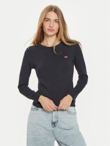 Levi's® Bluzka 000KL-0001 Czarny Regular Fit. Czarne bluzki s, bez wzorów, z bawełny, bez kołnierzyka, bez ramiączek. Za 169,99 zł.
