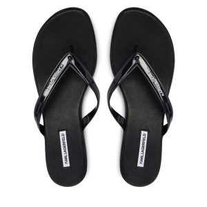 Japonki KARL LAGERFELD. Czarne klapki KARL LAGERFELD, bez wzorów, bez obcasa. Za 421,99 zł.