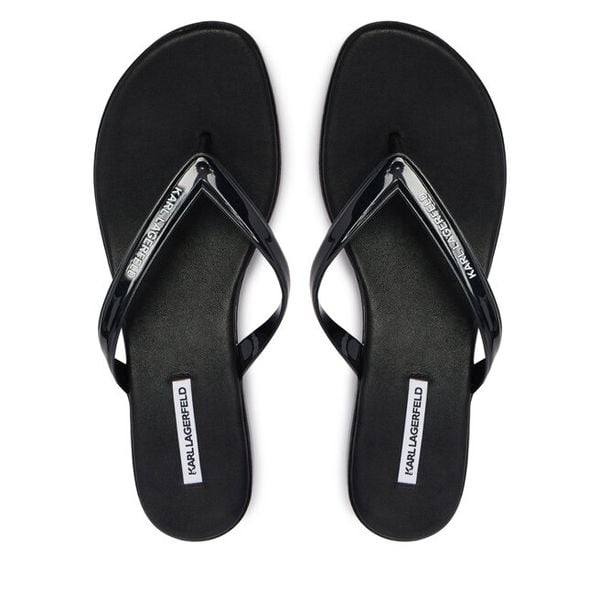 Japonki KARL LAGERFELD. Czarne klapki KARL LAGERFELD, bez wzorów, bez obcasa. Za 421,99 zł.
