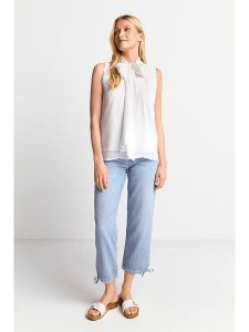 Rich & Royal Bluzka w kolorze białym rozmiar: 38. Białe bluzki Rich & Royal, bez wzorów, bez kołnierzyka, bez ramiączek. Za 157,35 zł.