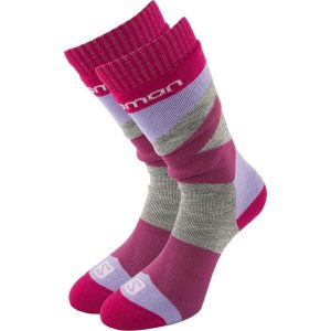 Skarpety narciarskie Salomon Jr Team 2 szt. Fioletowe/szare Różowe 35-38. Czarne skarpetki Salomon, bez wzorów. Za 164,99 zł.