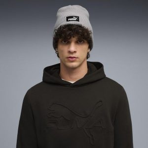 Głęboka czapka beanie Essentials PUMA. Szare czapki Puma, bez wzorów, eleganckie. Za 79,00 zł.