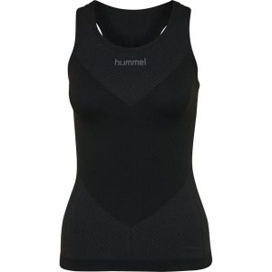 Damski tank top Hummel First Seamless. Czarne topy Hummel, s, bez wzorów, sportowe, bez kołnierzyka, bez ramiączek. Za 141,50 zł.