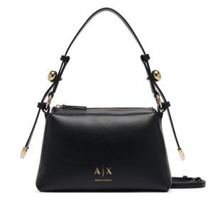 Torebka Armani Exchange. Czarne torebki klasyczne Armani Exchange, bez wzorów, bez dodatków. Za 614,99 zł.