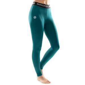 Damskie narciarskie legginsy termoaktywne Sporty zimowe Siroko Écrins. Zielone legginsy SIROKO, bez wzorów, z tkaniny. Za 254,00 zł.