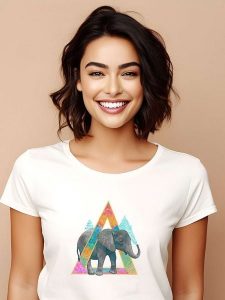 WOOOP Koszulka "Elephant" w kolorze białym rozmiar: M. Białe bluzki Wooop, m, bez wzorów, z bawełny, bez kołnierzyka, bez ramiączek. Za 56,99 zł.