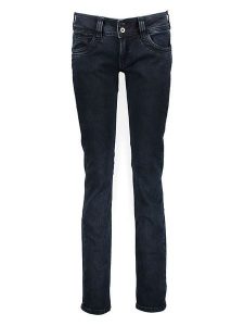 Pepe Jeans Dżinsy - Slim fit - w kolorze granatowym rozmiar: W27/L34. Niebieskie jeansy Pepe Jeans, z aplikacjami, z jeansu. Za 180,49 zł.