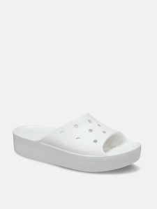 Crocs Klapki "Classic Platform" w kolorze białym rozmiar: 39/40. Białe klapki Crocs, bez wzorów, z otwartym noskiem, bez obcasa, na platformie. Za 151,95 zł.