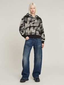 G-Star Bluza w kolorze beżowo-czarnym rozmiar: XS. Brązowe bluzy G-Star, xs, bez wzorów, z bawełny, z kapturem. Za 209,82 zł.