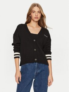 Guess Jeans Kardigan W4BR81 Z3HM1 Czarny Regular Fit. Czarne kardigany Guess Jeans, z bawełny. Za 309,99 zł.