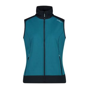 Kamizelka damska turystyczne CMP 34A2426. Niebieskie kamizelki CMP, l, bez wzorów, bez kołnierzyka, bez ramiączek, bez kaptura. Za 382,50 zł.