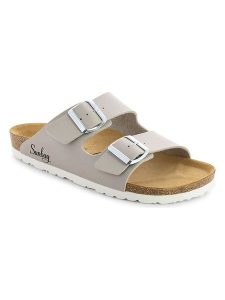 Sunbay Klapki "Trefle" w kolorze szarym rozmiar: 38. Szare klapki Sunbay, bez wzorów, z otwartym noskiem, bez obcasa. Za 126,45 zł.