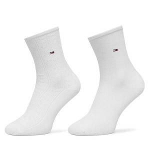 Skarpety długie Tommy Hilfiger. Białe skarpetki TOMMY HILFIGER, bez wzorów. Za 59,99 zł.