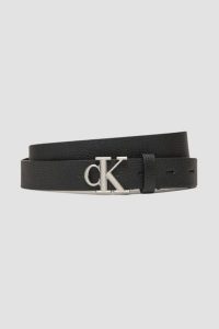 CALVIN KLEIN Czarny damski pasek ze srebrnym CK, Rozmiar 85. Czarne paski Calvin Klein, bez wzorów. W wyprzedaży za 189,99 zł.