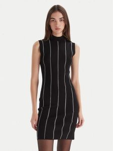 HUGO Sukienka dzianinowa Sbonny 50548258 Czarny Slim Fit. Czarne sukienki Hugo, l, bez wzorów, z dzianiny, bez kołnierzyka, bez ramiączek. Za 699,00 zł.