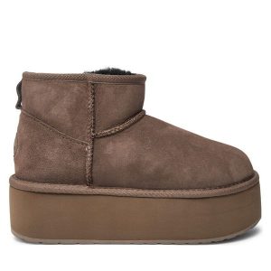 Śniegowce EMU Australia. Brązowe buty zimowe EMU Australia, bez obcasa, bez zapięcia. Za 699,99 zł.