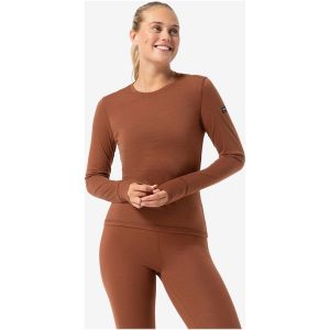 Koszulka termoaktywna z długim rękawem damska SUPER.NATURAL W Tundra 175 LS. Brązowe koszule nocne super.natural, bez wzorów, bez ramiączek. Za 349,99 zł.