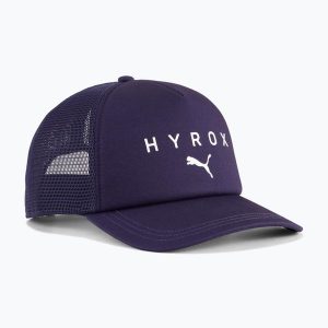 Czapka z daszkiem PUMA Hyrox Trucker. Fioletowe czapki Puma, bez wzorów, sportowe. Za 99,99 zł.