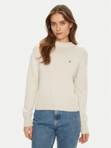 Calvin Klein Jeans Sweter Monogram J20J224802 Écru Regular Fit. Swetry klasyczne Calvin Klein Jeans, m, z bawełny, bez kołnierzyka. Za 219,99 zł.