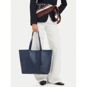 Torebka JENNY. Niebieskie shopper bag Jenny, bez wzorów, bez dodatków. Za 159,99 zł.
