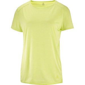 Koszulka turystyczna damska Outline summer. Żółte bluzki Salomon, xs, bez wzorów, z materiału, sportowe, bez kołnierzyka, bez ramiączek. Za 179,99 zł.