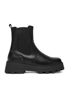DeeZee Botki HX22086-60 Czarny. Czarne botki DeeZee, bez wzorów, z materiału, bez obcasa, na płaskiej podeszwie, bez zapięcia. Za 199,99 zł.