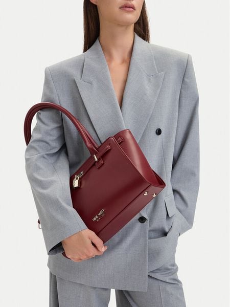 Nine West Torebka EO-GOLDEN FRAME-LDA9424 Bordowy. Czerwone torebki klasyczne Nine West, bez wzorów, ze skóry, bez dodatków. Za 279,99 zł.