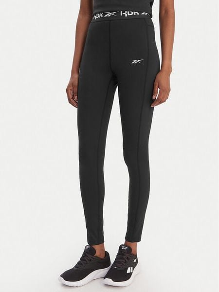 Reebok Legginsy RK25606CCW Czarny Slim Fit. Czarne legginsy Reebok, bez wzorów, z syntetyku. Za 89,99 zł.