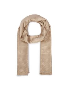 Guess Szal AW5685 POL03 Beżowy. Brązowe rękawiczki Guess, z aplikacjami, z poliesteru. Za 194,99 zł.