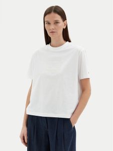 Tommy Hilfiger T-Shirt WW0WW45525 Biały Relaxed Fit. Białe t-shirty TOMMY HILFIGER, xxs, bez wzorów, z bawełny, bez kołnierzyka, bez ramiączek. Za 129,99 zł.
