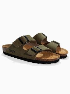 Sunbay Klapki "Trefle" w kolorze khaki rozmiar: 37. Brązowe klapki Sunbay, bez wzorów, z otwartym noskiem, bez obcasa. Za 153,71 zł.