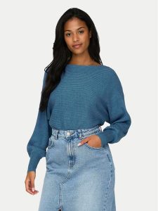 ONLY Sweter Adaline 15226298 Niebieski Relaxed Fit. Niebieskie swetry klasyczne ONLY, xs, z wiskozy, bez kołnierzyka. Za 149,99 zł.