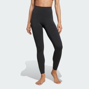 Legginsy All Me 7/8. Brązowe legginsy ADIDAS, bez wzorów, z materiału. Za 279,00 zł.