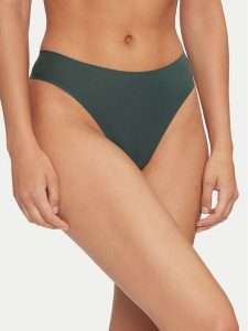 Chantelle Stringi Soft Stretch C11GG0 Zielony. Zielone stringi Chantelle, bez wzorów, z syntetyku. Za 89,99 zł.