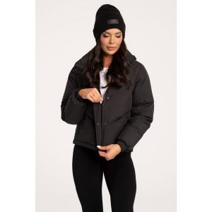 Kurtka puchowa damska Gym Glamour. Czarne kurtki GYM GLAMOUR, m, bez wzorów, z puchu, bez kaptura. Za 499,99 zł.