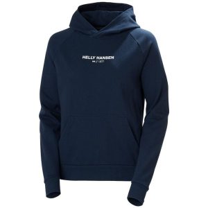 Bluza damska Helly Hansen Core. Niebieskie bluzy Helly Hansen, uniwersalny, bez wzorów, z bawełny, bez kaptura. Za 342,50 zł.
