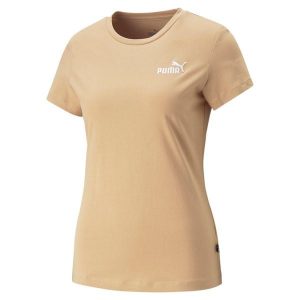 T-shirt z krótkim rękawem damski Puma ESS+ EMBROIDERY. Brązowe koszulki sportowe Puma, bez wzorów, bez ramiączek. Za 97,90 zł.